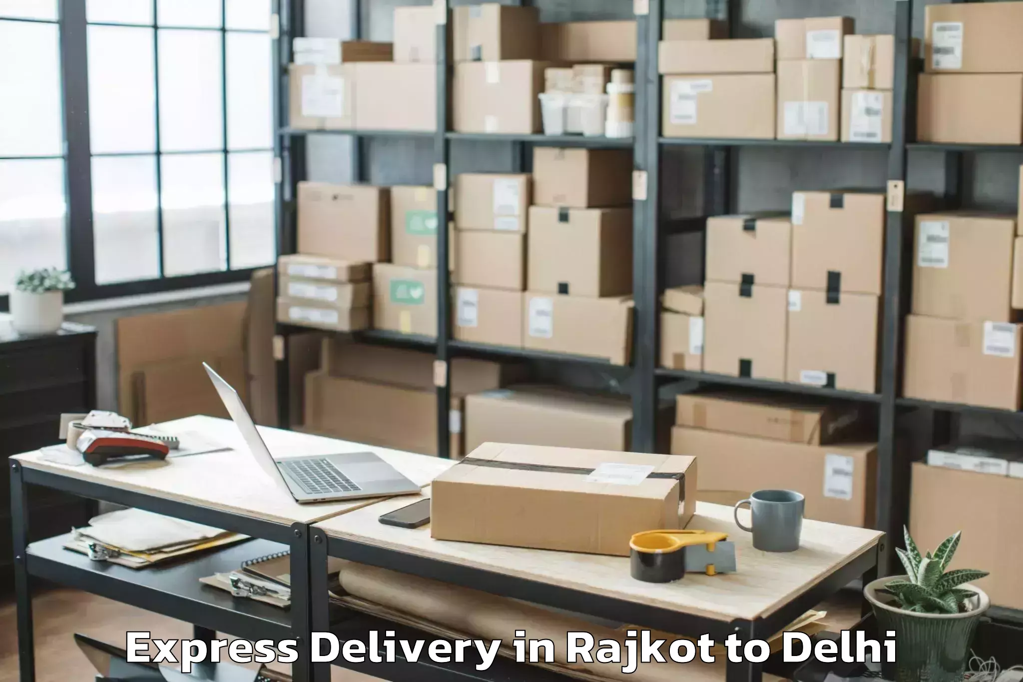 Trusted Rajkot to Westend Mall Delhi Express Delivery